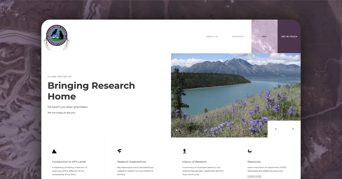 The Kluane First Nation research website.