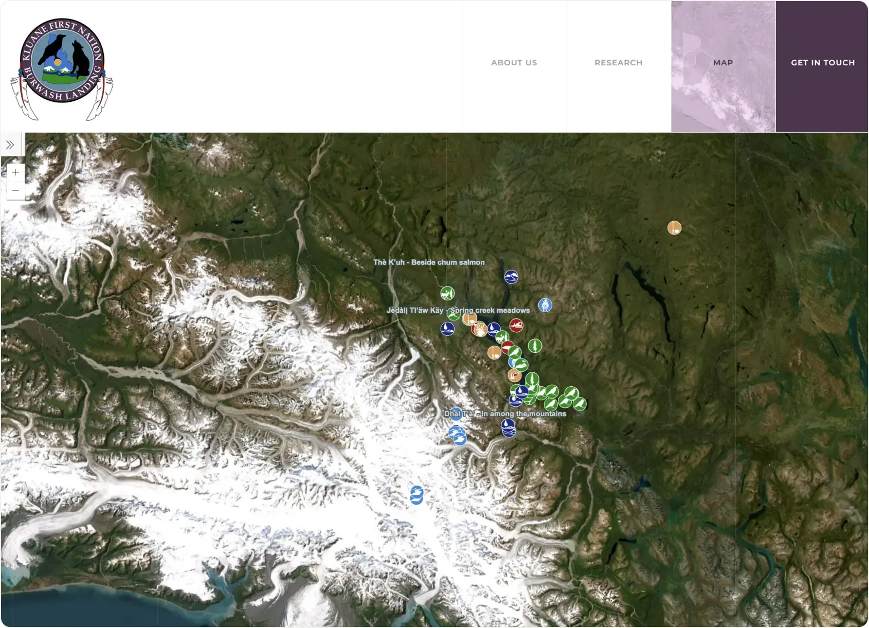 Sample screenshot of the Kluane First Nation research website about section.