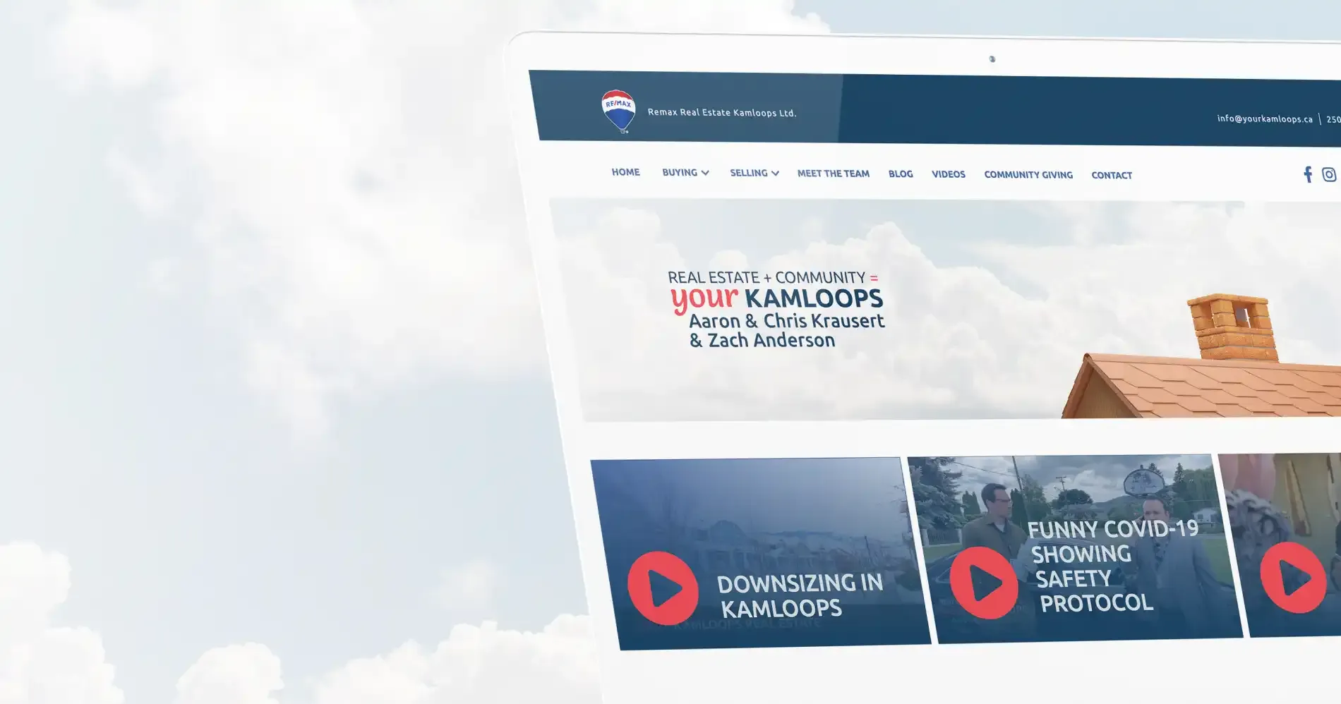 The Your Kamloops website homepage with a community-focused layout and scenic imagery.