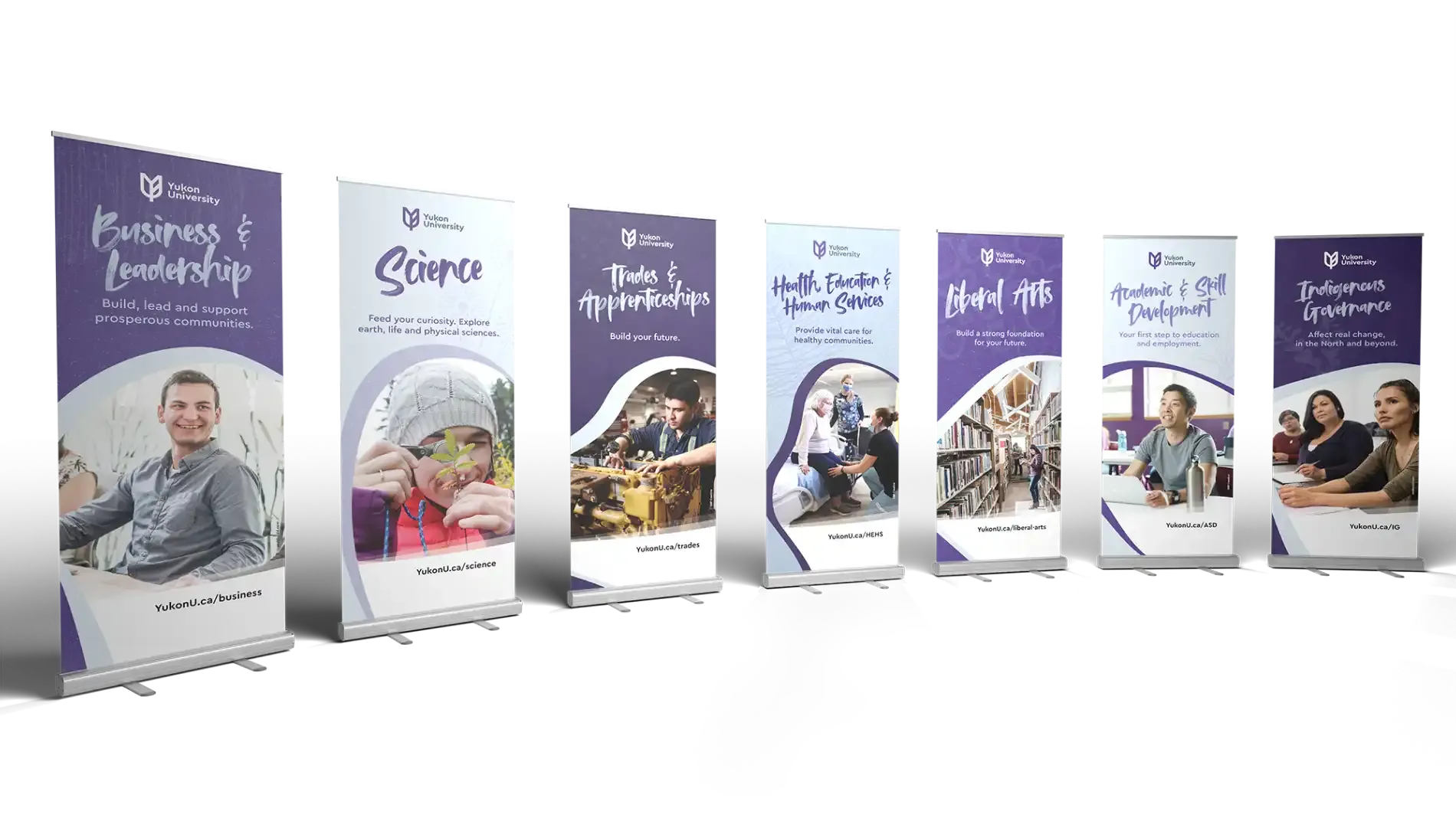 Sample of the Yukon University pop-up display set.